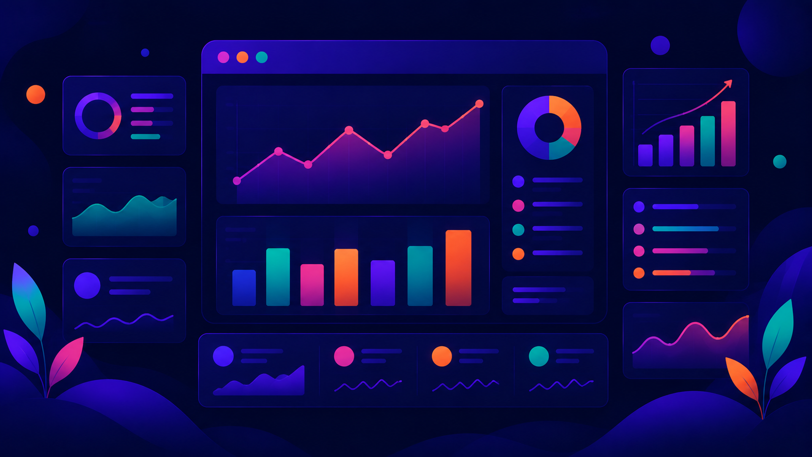 Fintech analytics dashboard on a laptop screen