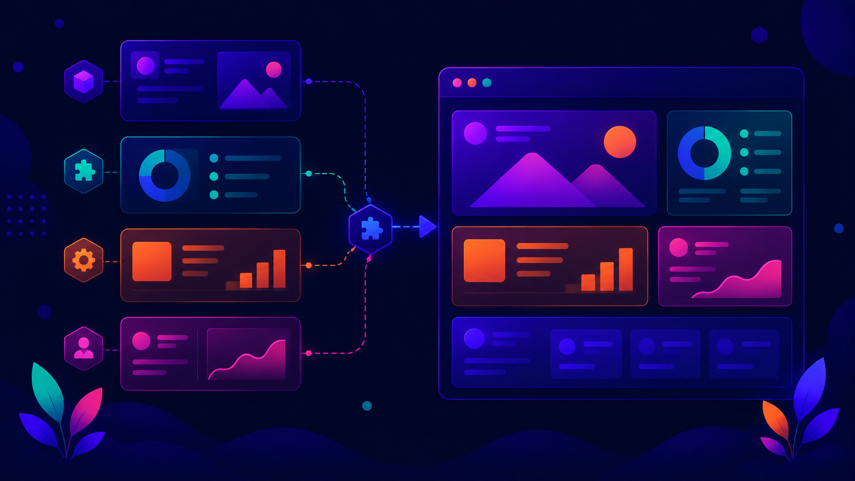 Abstract diagram representing micro-frontend architecture